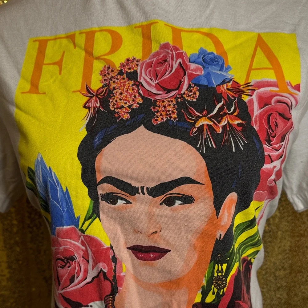 Frida Kahlo by Jerry Leigh Artistic White Tee - Picture 4 of 9